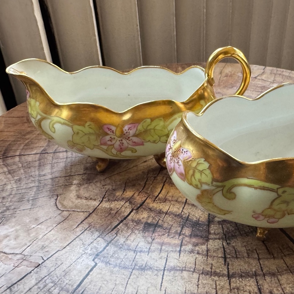 Limoges china cream and sugar